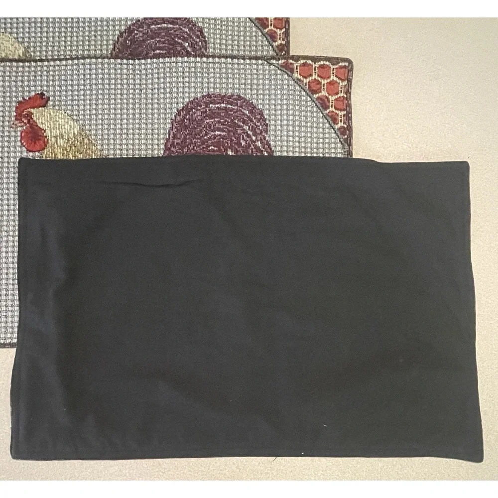 Rooster Tapestry Placemats Set / 4 Kitchen Woven 12